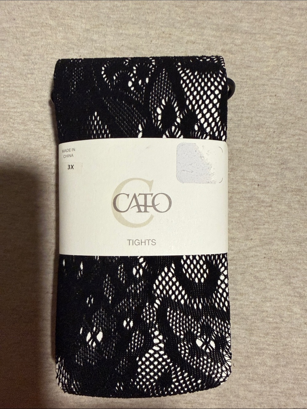 Cato Black Floral Lace Tights